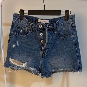 Q2 Women's Jean Shorts - Dark Blue 3”